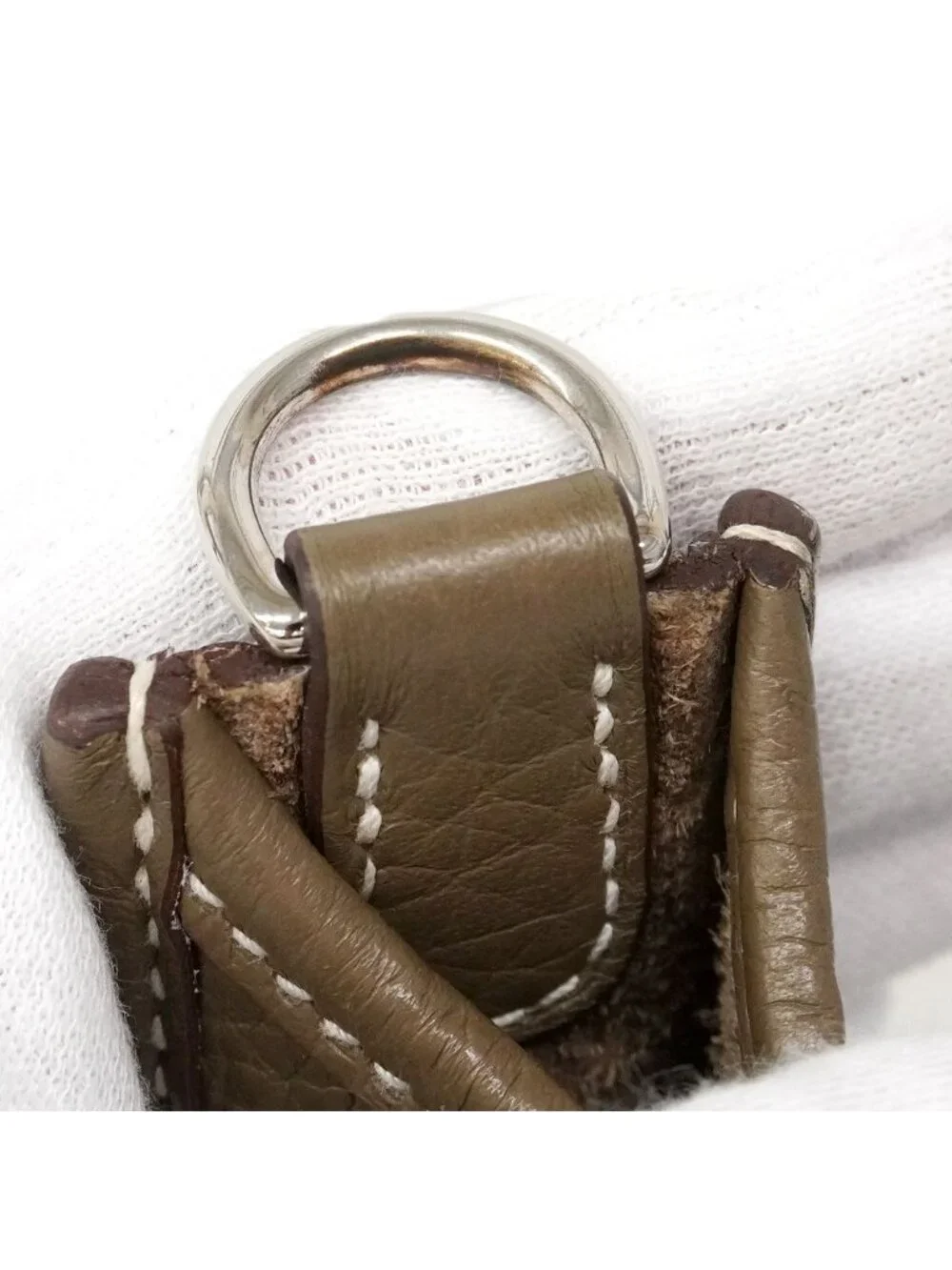 Hermes Shoulder Bag Evelyne TPM Taurillon Clemence Etoupe Silver